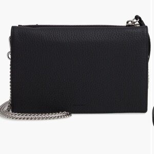 -All Saints Black Crossbody Leather Bag